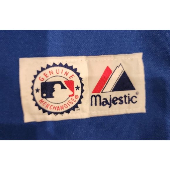 Vintage Majestic Chicago Cubs Jersey Blue Made USA Button Print Mens Sz 44 L - Picture 5 of 8